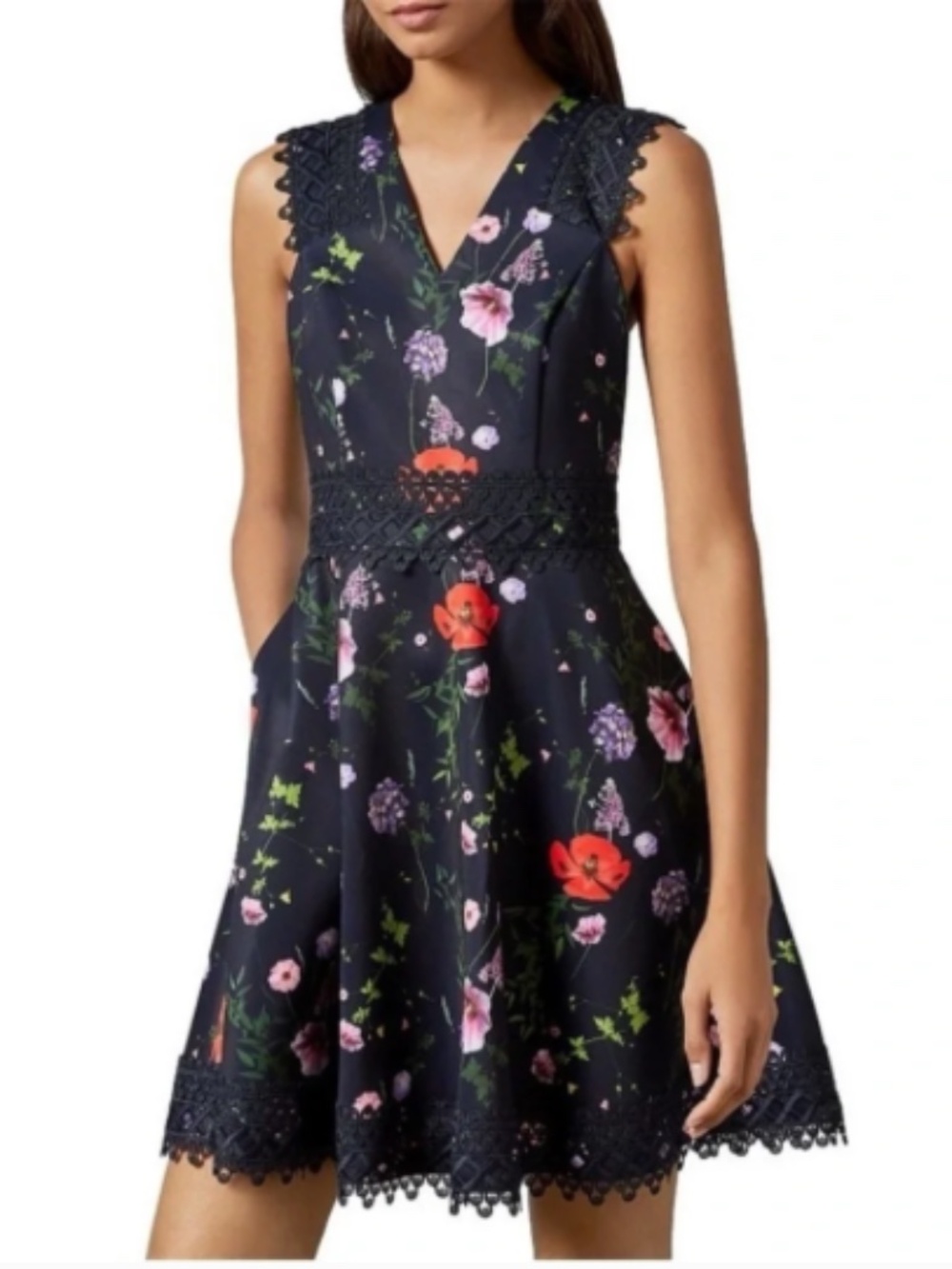 Ted Baker Mayo Skater Dress In Hedgerow Floral Print -- Size 4 UK; 8-10 US